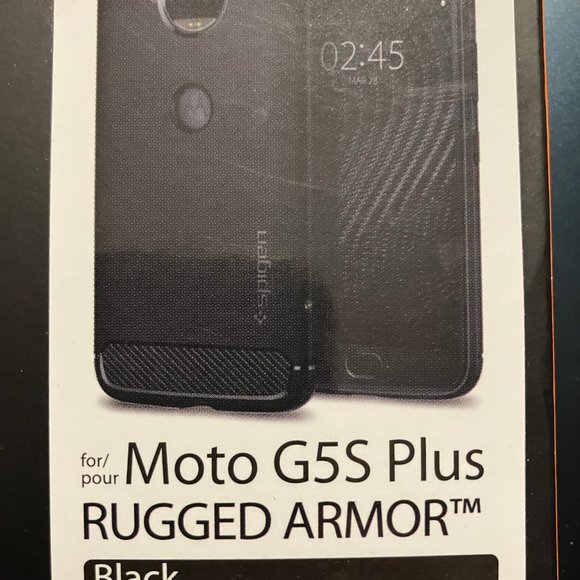 Motorola New NIB Spigen Moto G5S Plus phone case black - Picture 3 of 3